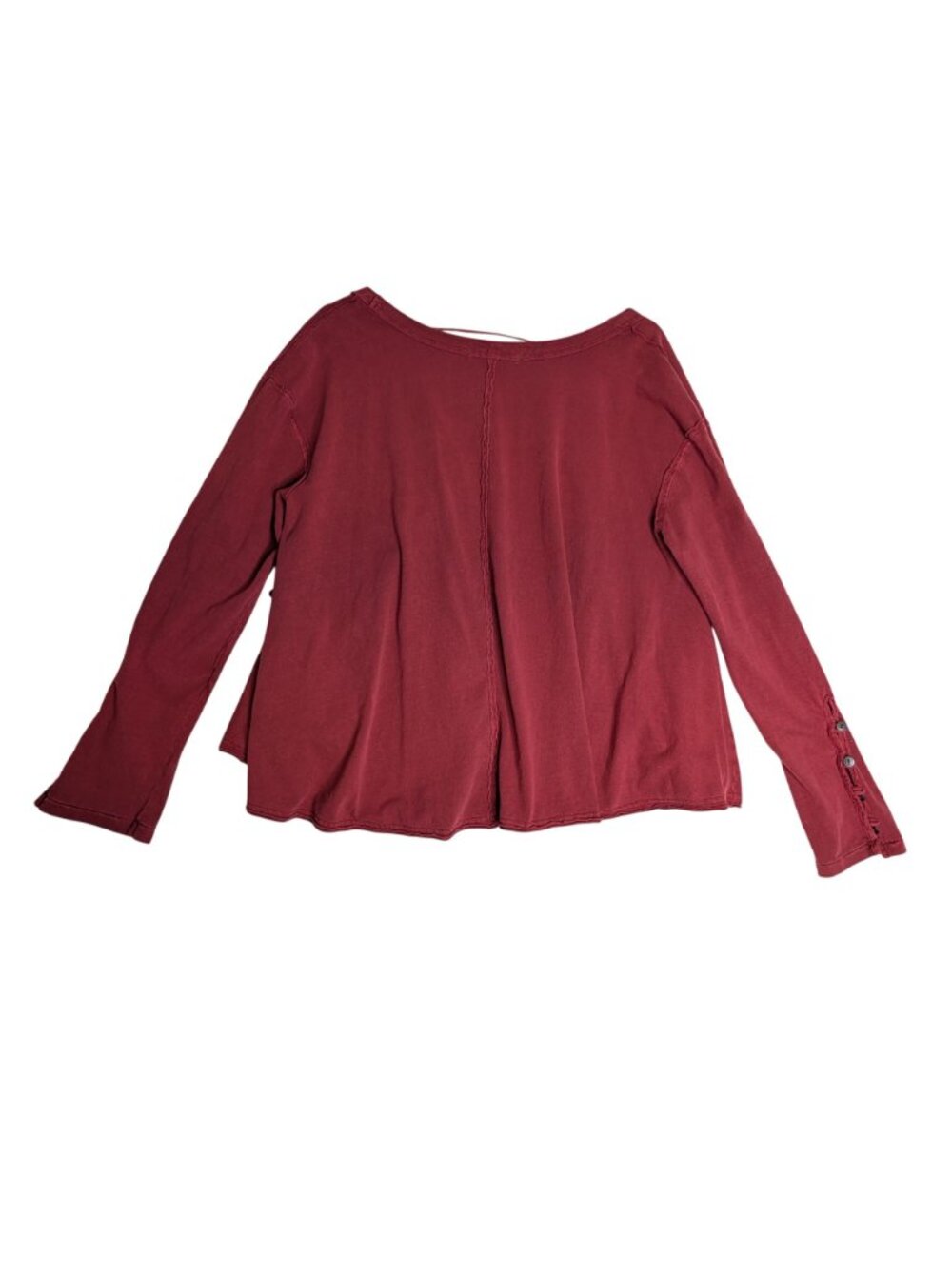 We The Free Womens Scoop Neck Long Sleeve Swing Top Maroon XL NWOT Cotton - Picture 3 of 13